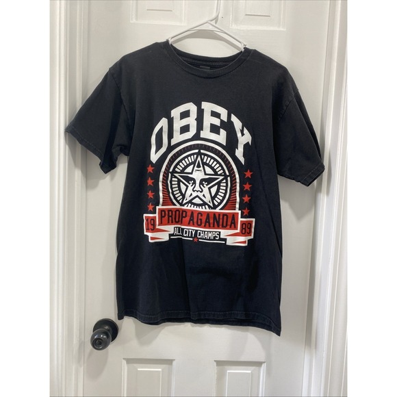 Obey Other - Obey Propaganda All City Champs Men's Black T-shirt Size Medium